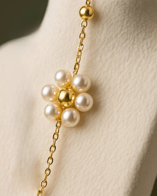 Golden Blossom Pearl Set
