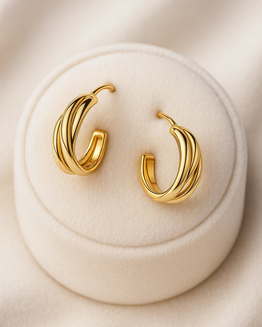Golden Cascade Hoops