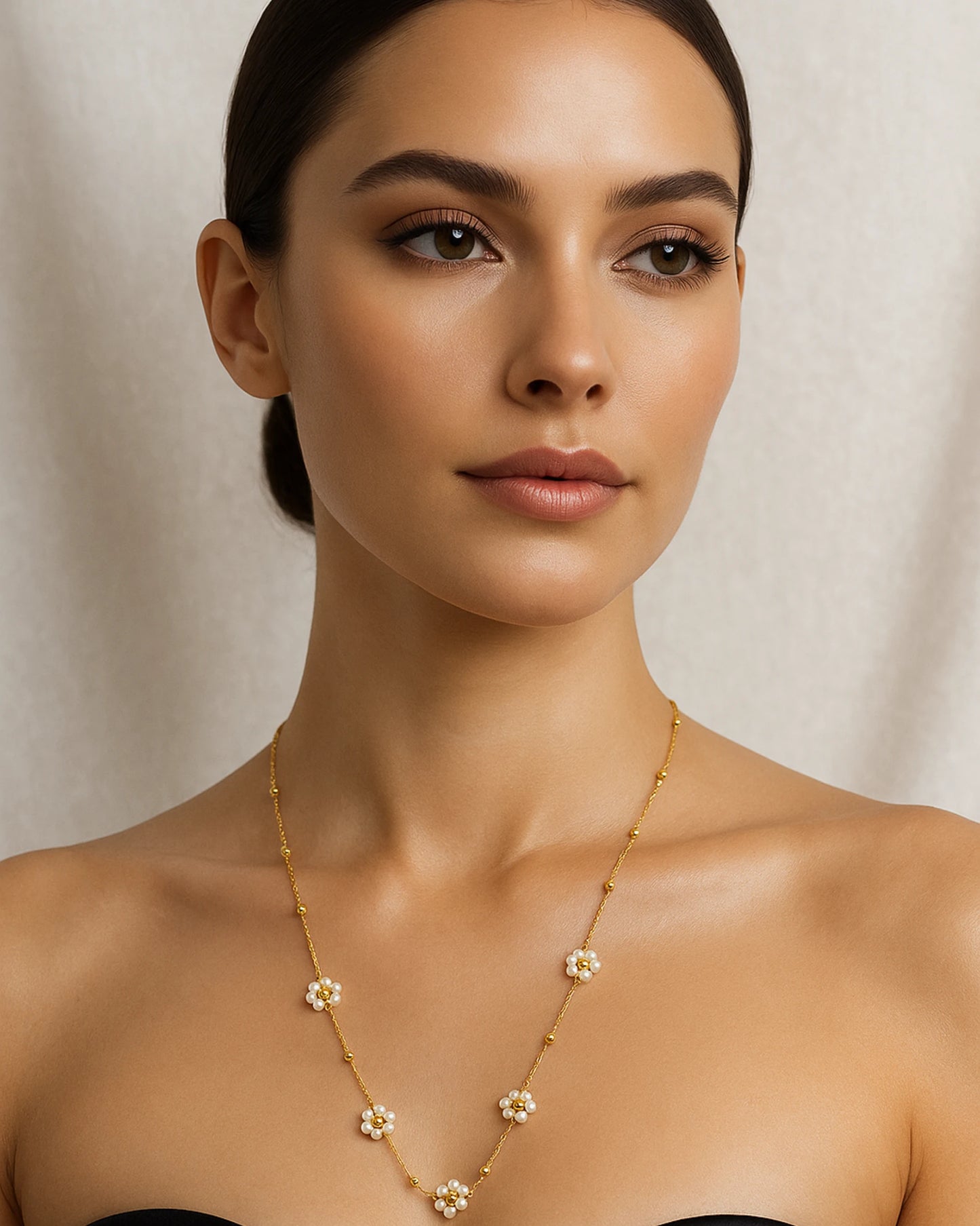 Golden Blossom Pearl Set