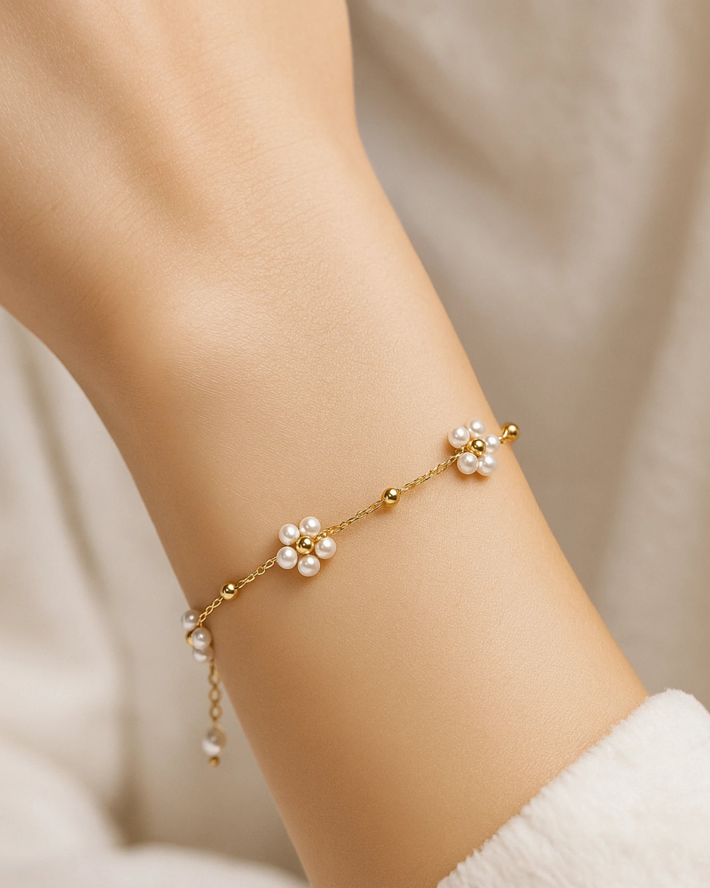 Golden Blossom Pearl Set