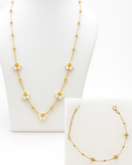 Golden Blossom Pearl Set